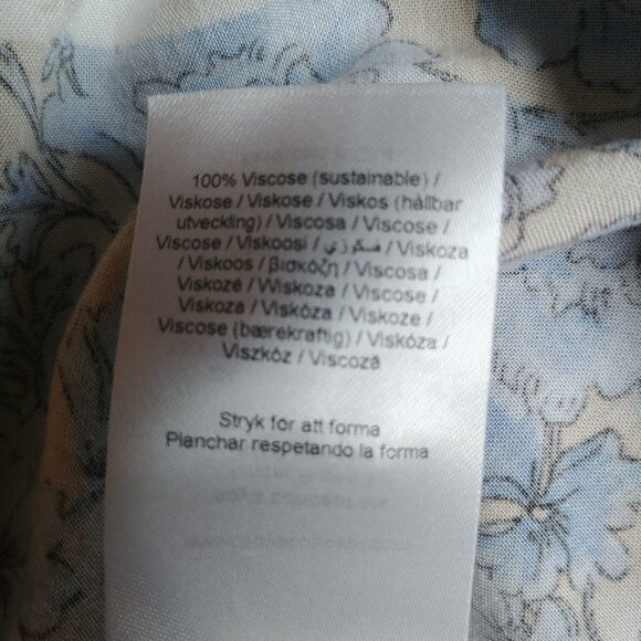 4/$20 Soya Concept Denmark blue cream patchwork look soft blouse top XS - Picture 11 of 14